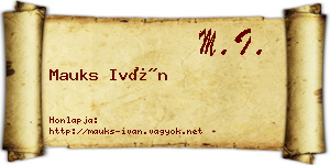 Mauks Iván névjegykártya